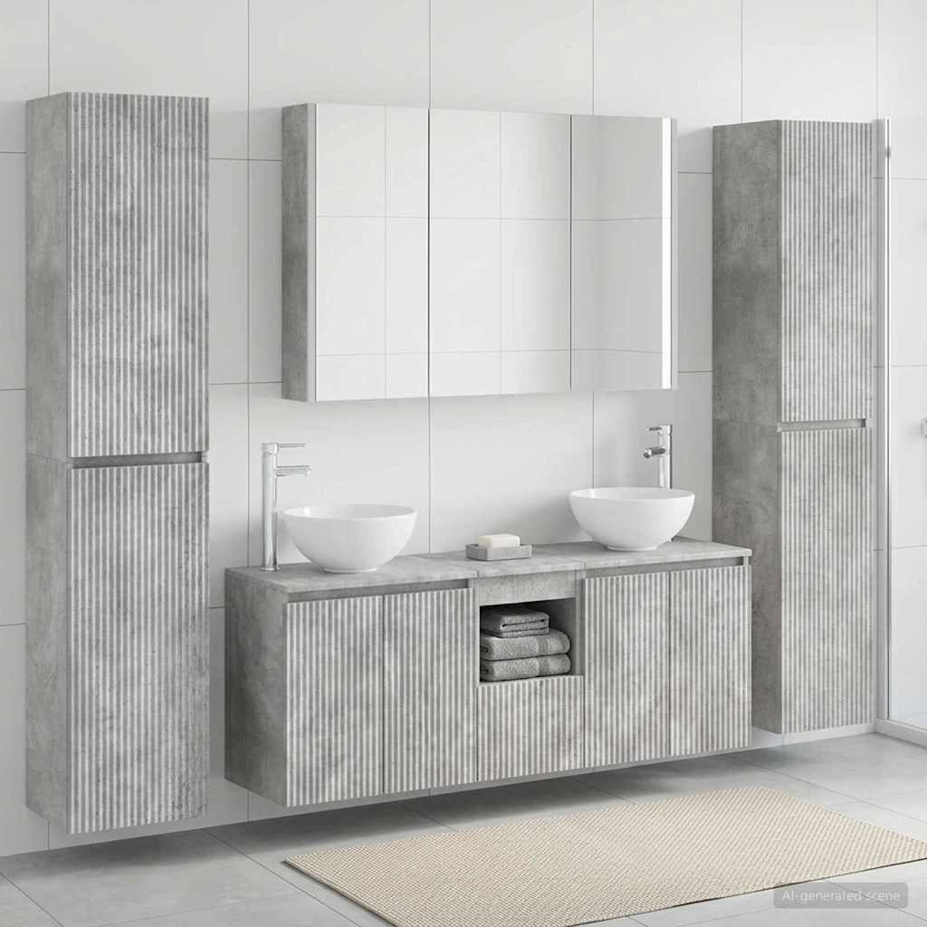 Set di mobili per il bagno 6 pz Grigio Cemento 3407218