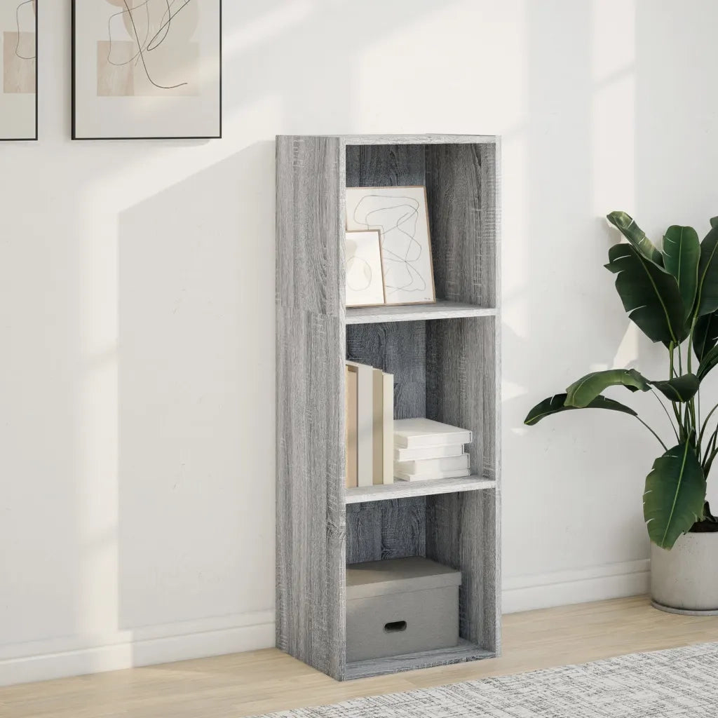 Libreria-Scaffale per Libri-Mobile di Stoccaggio Grigio Sonoma 40x30x114 cm in Legno Multistrato