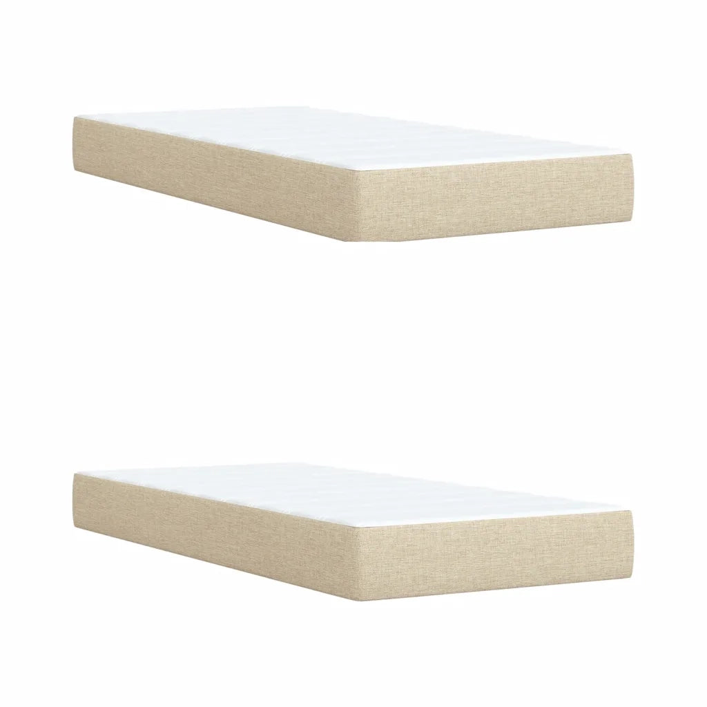 Giroletto a Molle con Materasso Crema 200x200 cm in Tessuto 3291392
