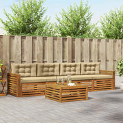 Set di divani da esterno con cuscino 5 pcs Naturale e Beige 3372988