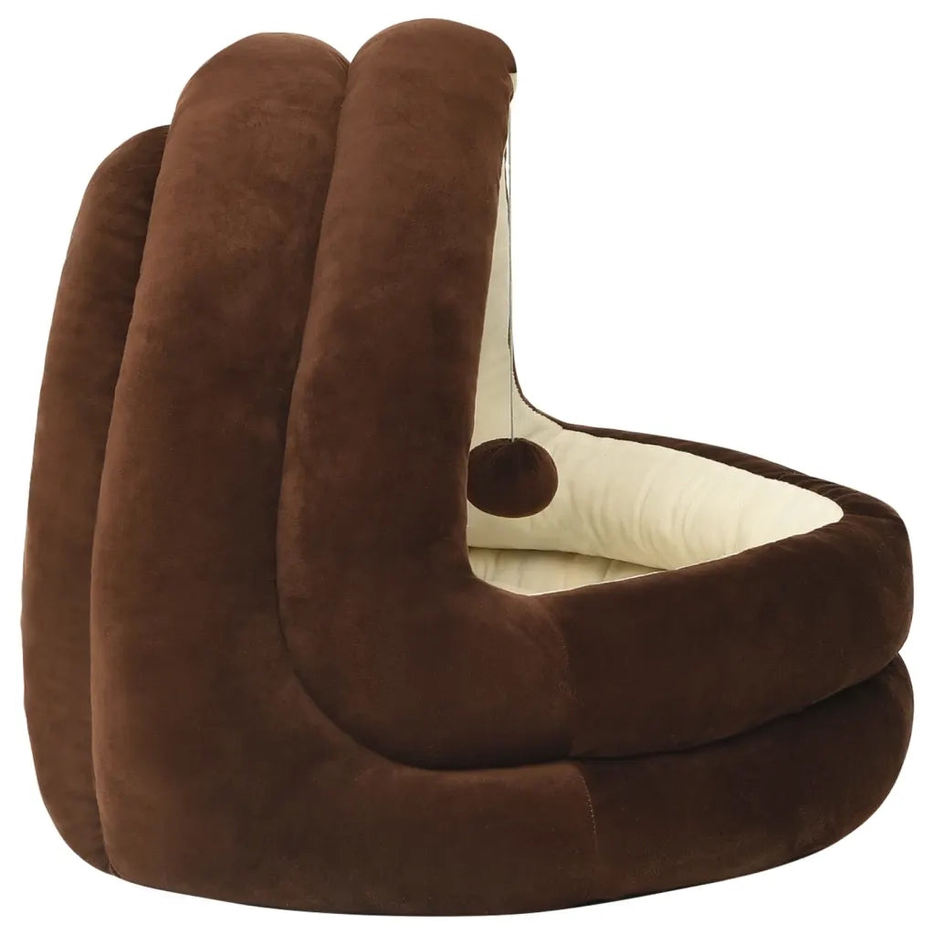Letto per Gatti 50x50x45 cm Marrone e Crema 171400
