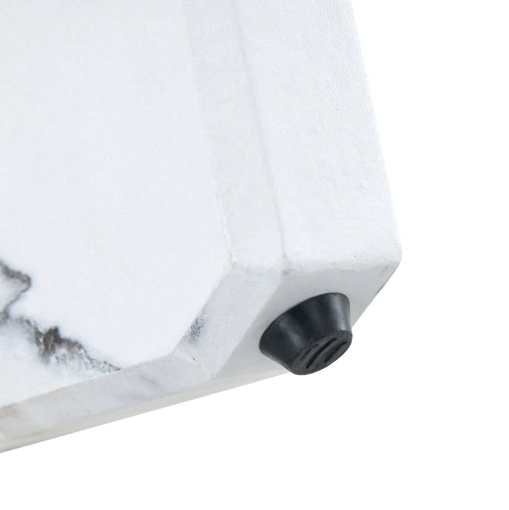 Tavolino da caffè rotondo 79 cm in MDF e vetro; bianco e trasparente
