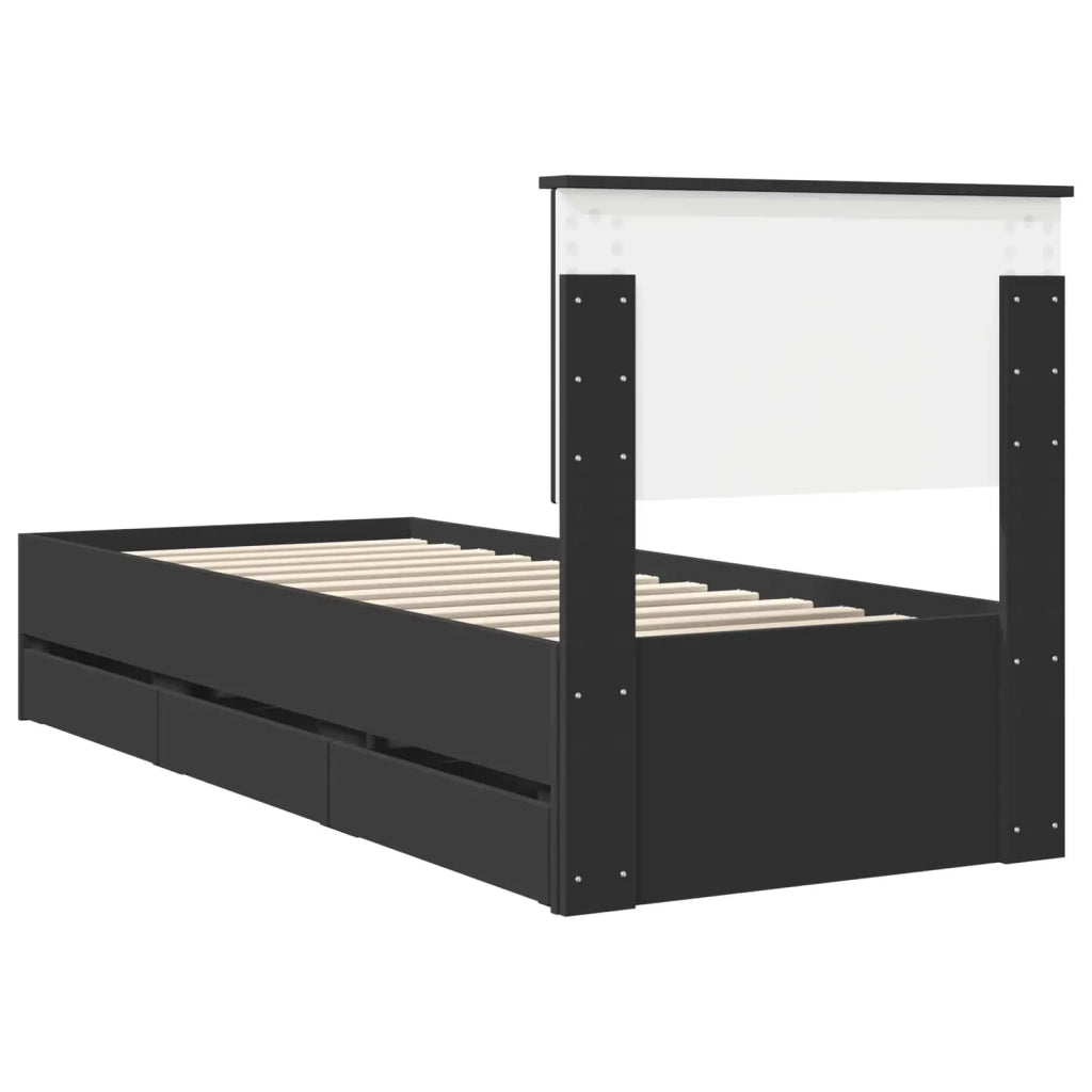 Struttura del letto Nero 75 x 190 cm Legno Ingegnerizzato 3410757