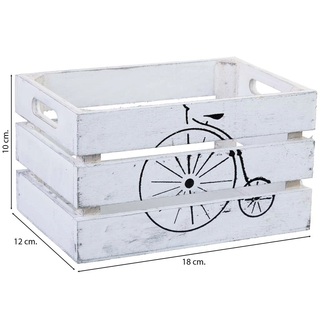 Cassetto in legno bianco 18x12x10h cm