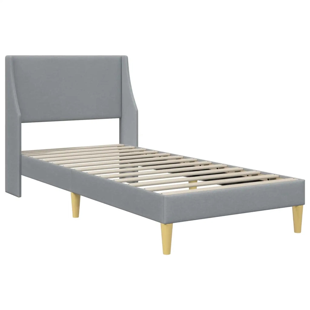 Struttura letto con materasso Grigio chiaro 90 x 190 cm Tessuto 3415232