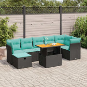 Set Divano da Giardino 8pz con Cuscini Grigio Polyrattan Acacia 3327981