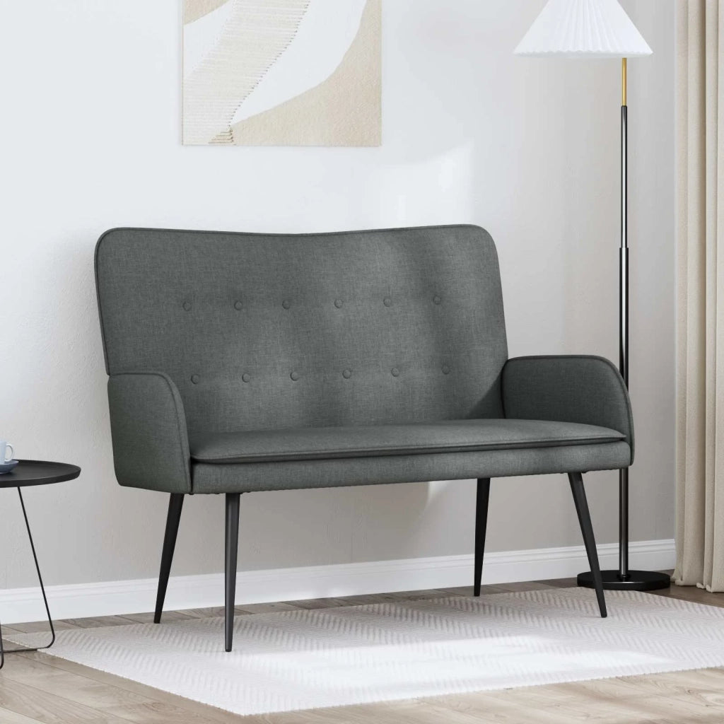 Divano | Divano da soggiorno | Sofa a 2 Posti Grigio Scuro 115 x 61 x 87 cm Tessuto