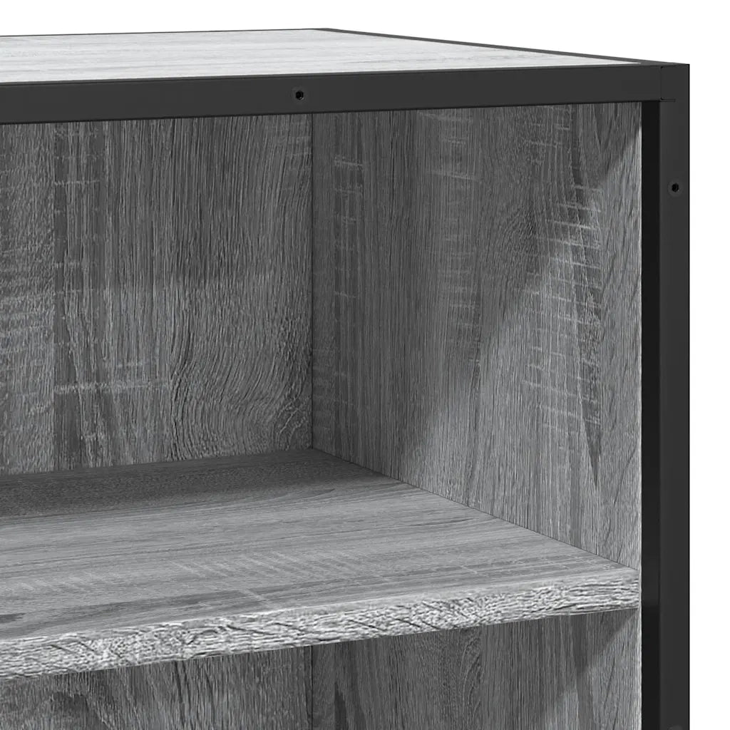 Credenza | Madia | Buffet da pranzo | Armadio da pranzo Grigio Sonoma 68x35x76 cm in Truciolato e Metallo