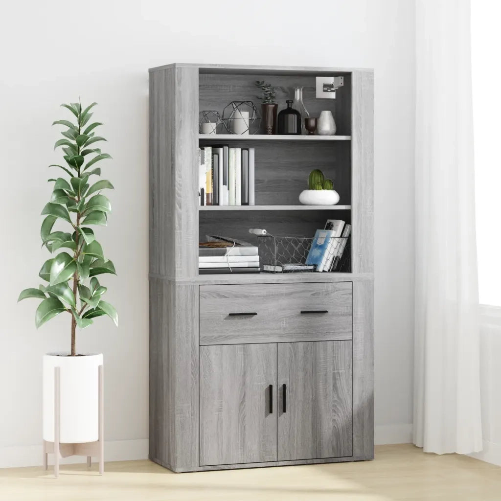 Credenza | Madia | Buffet da pranzo | Armadio da pranzo Grigio Sonoma in Legno Multistrato