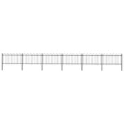Recinzione da Giardino con Parte Superiore ad Anello in Acciaio 1005x100 cm Nero 277661