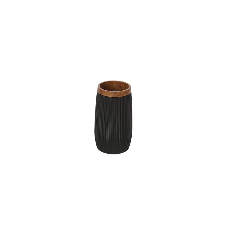 Portaspazzolino nero linea London in plastica PS e ABS design moderno Feridras
