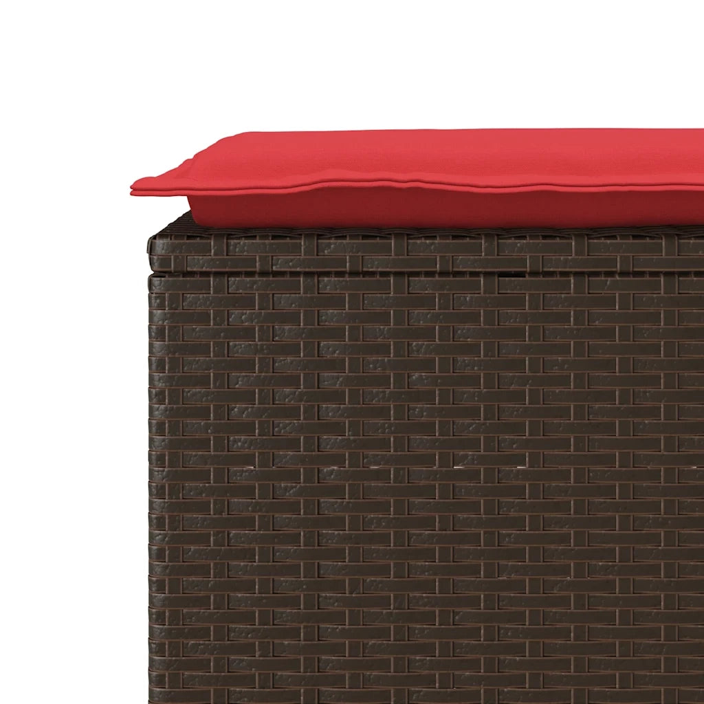 Panca da Giardino con Cuscino Marrone 110x40x44cm in Polyrattan 4104151