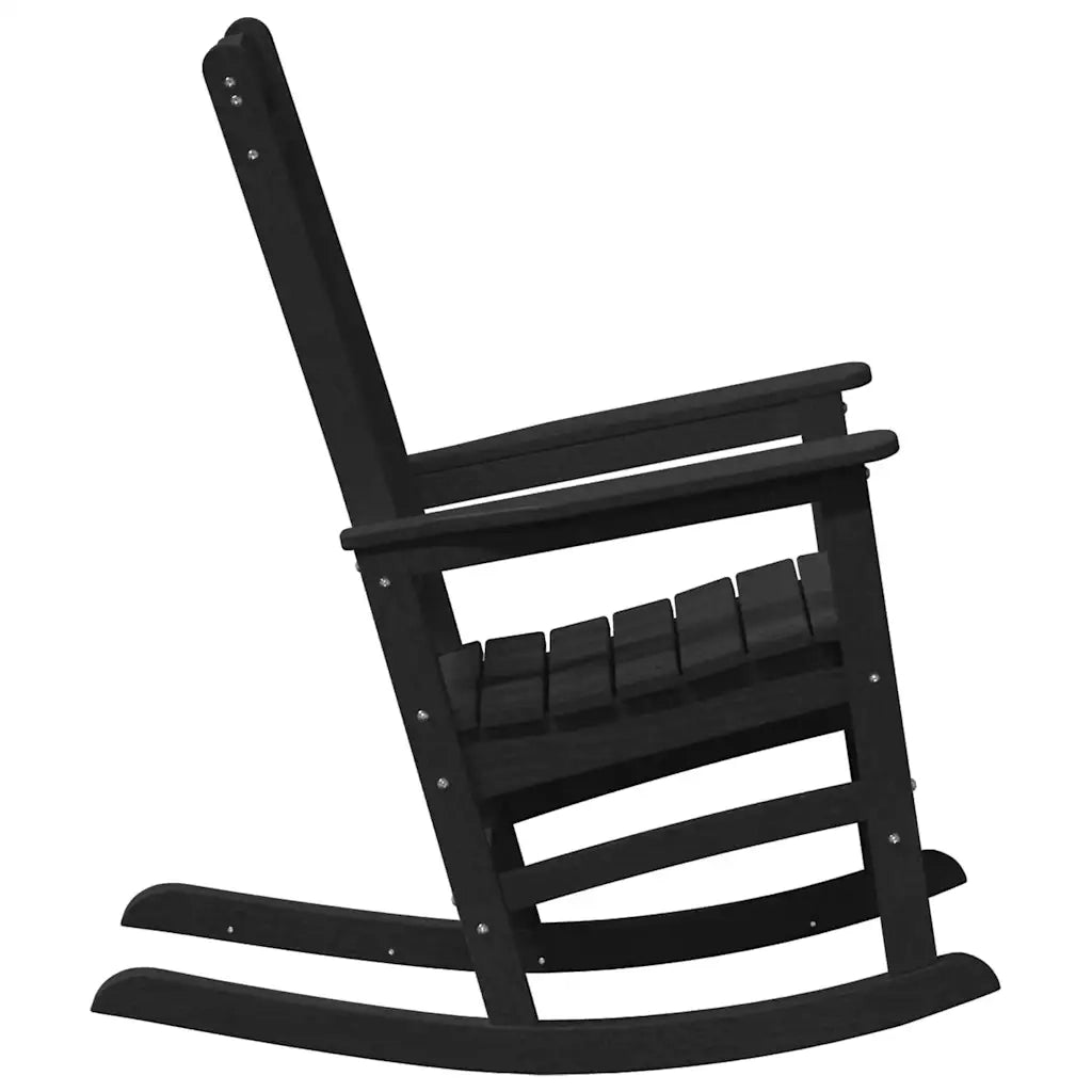 Sedia a dondolo da Giardino | Sedie da Esterno Nero 92 x 70 x 108cm HDPE
