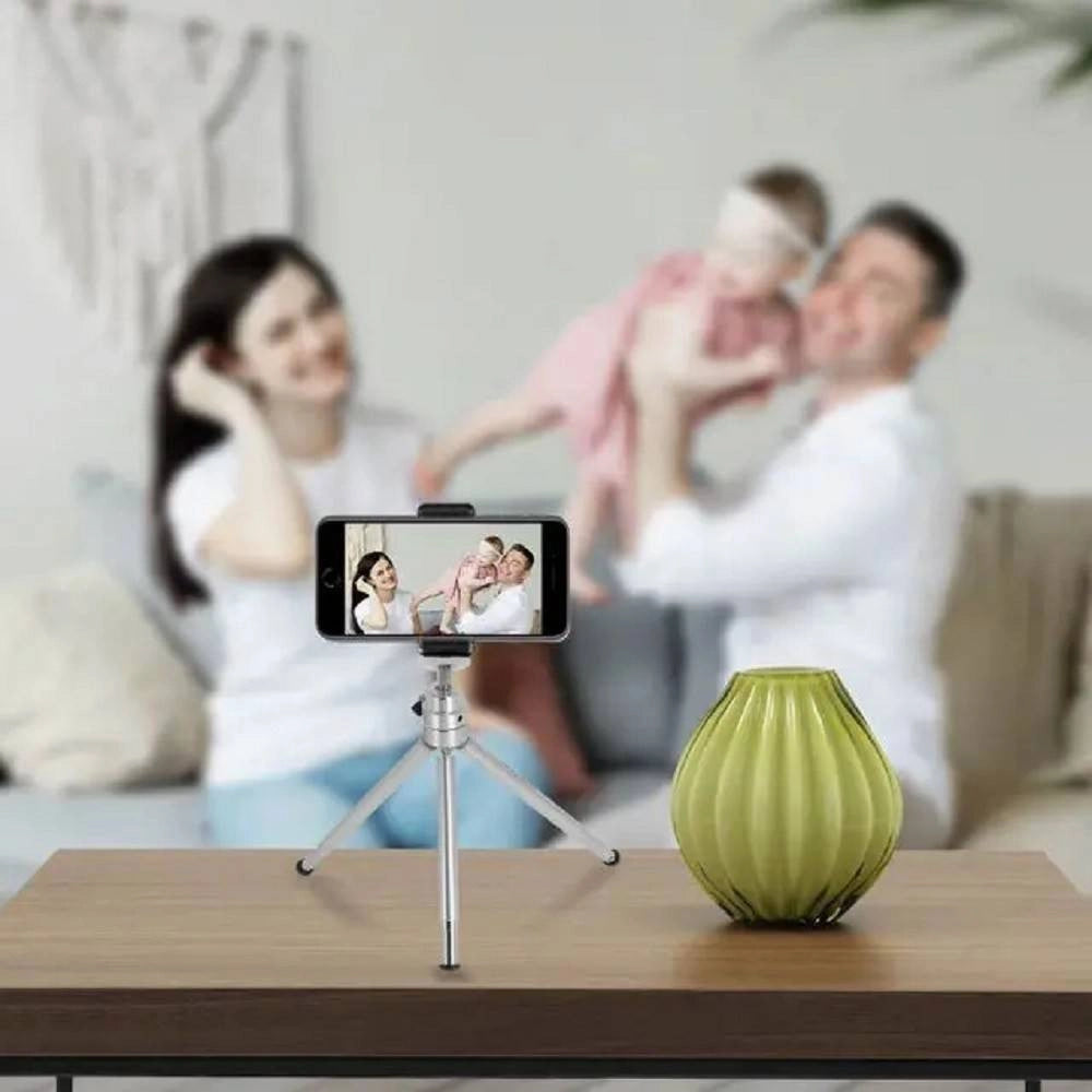 Trade Shop - Treppiede Ruotabile A 360° Tripod A 3 Sezioni Telescopico Per Smartphone Hd-3057 -