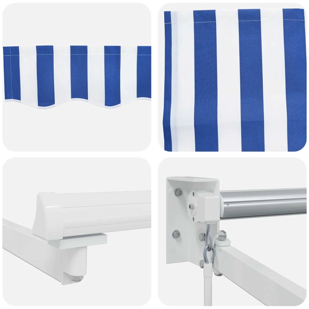 Tenda retrattile manuale con LED Blu e Bianco 3 x 2 m
