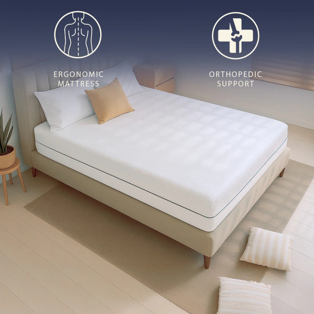 Materasso 120x190 cm in Schiuma Ipoallergenica Alto 20 cm | Ortopedico e Ipoallergenico | Rivestimento Antiacaro e Antibatterico