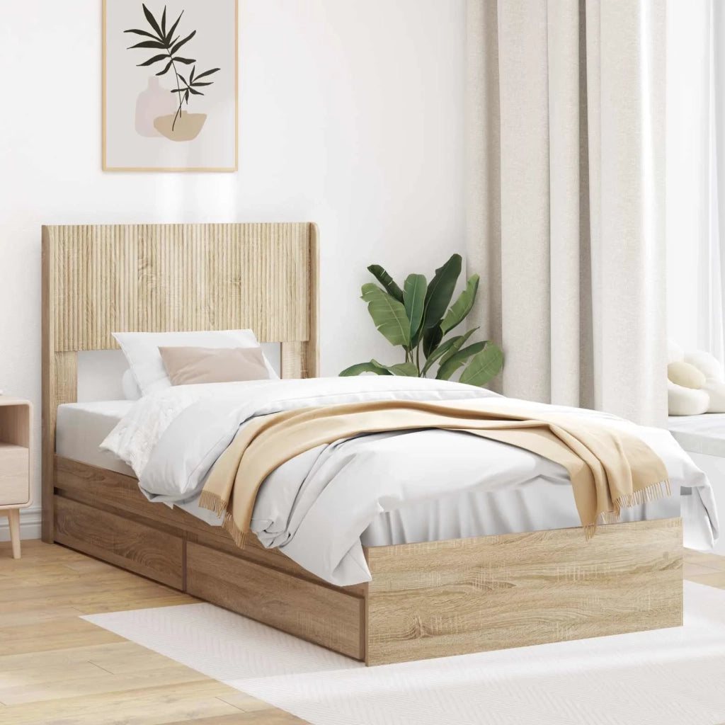Struttura del letto con stoccaggio e testata Rovere Sonoma 3414421