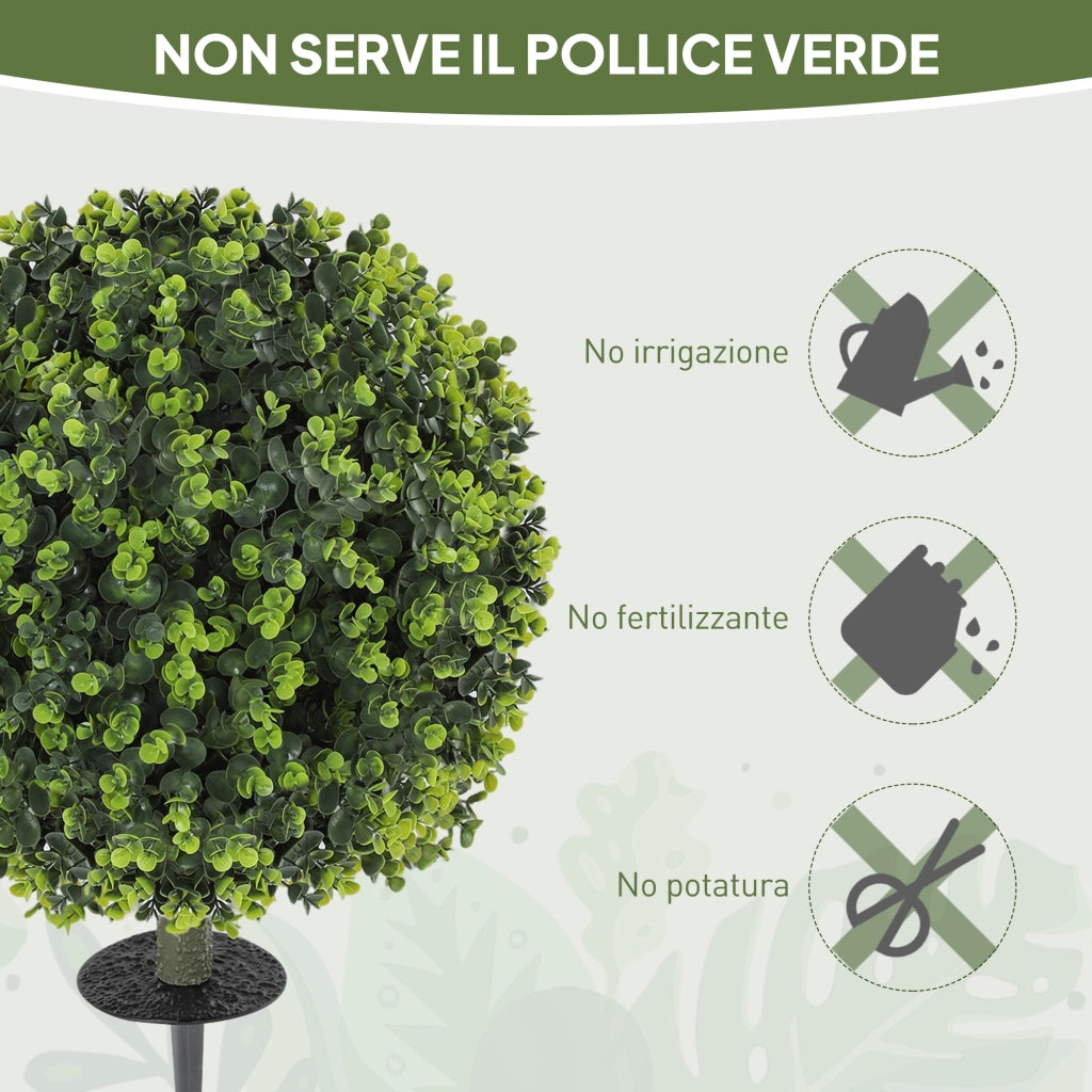 Set 2 Piante Artificiali Bosso ¨C zephmum ¨C Verde, 40 cm