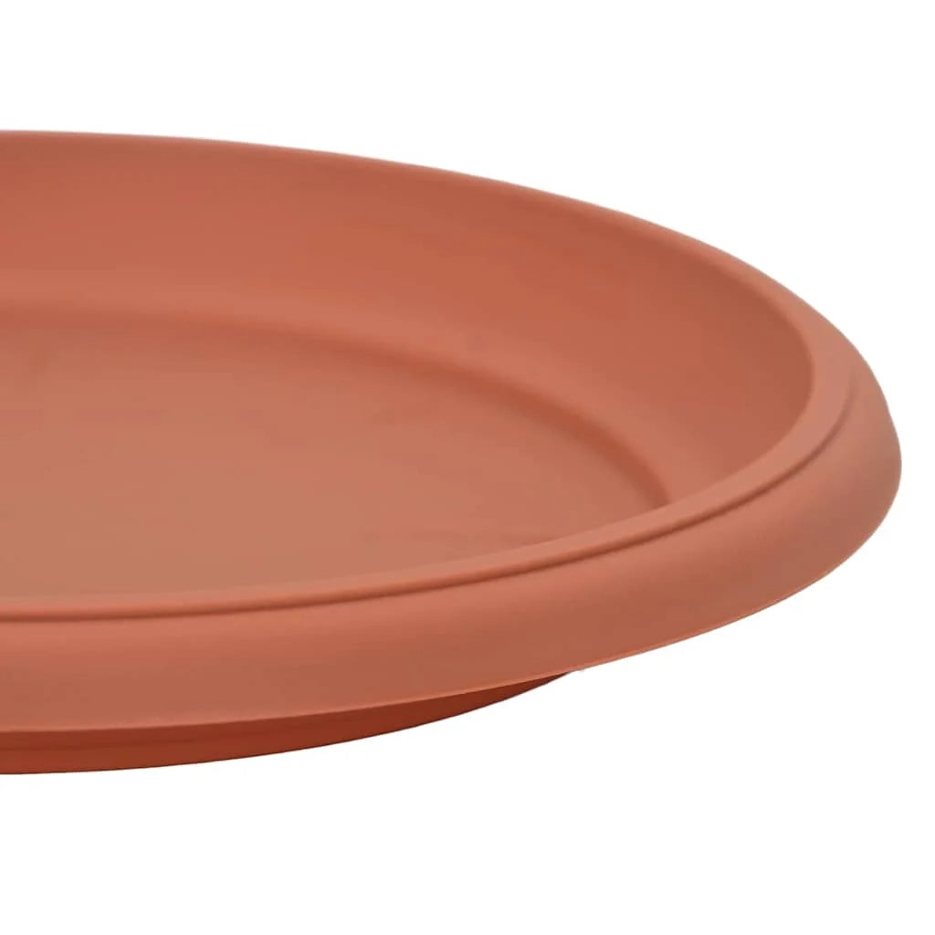 Set di 24 vassoi rotondi per fiori design moderno per interni/esterni 14 x 2 cm plastica rosso mattone 02_0059350