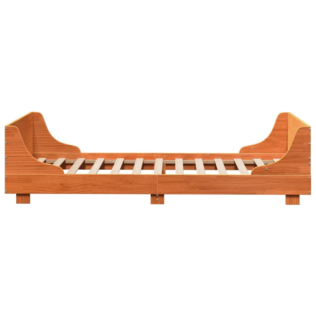 Letto senza Materasso-Struttura Letto Marrone Cera 75x190 cm in Legno di Pino 807077