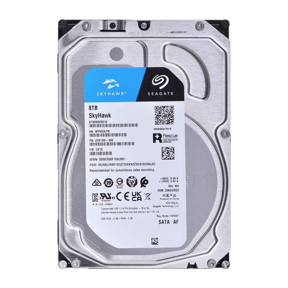 Seagate SkyHawk - Hard disk interno da 8 TB, 256 MB, 3.5" SATA III (ST8000VX010)