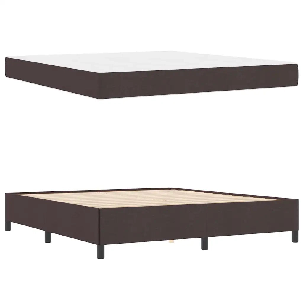 Letto a molle Marrone Scuro 180 x 200 cm Tessuto 3398881