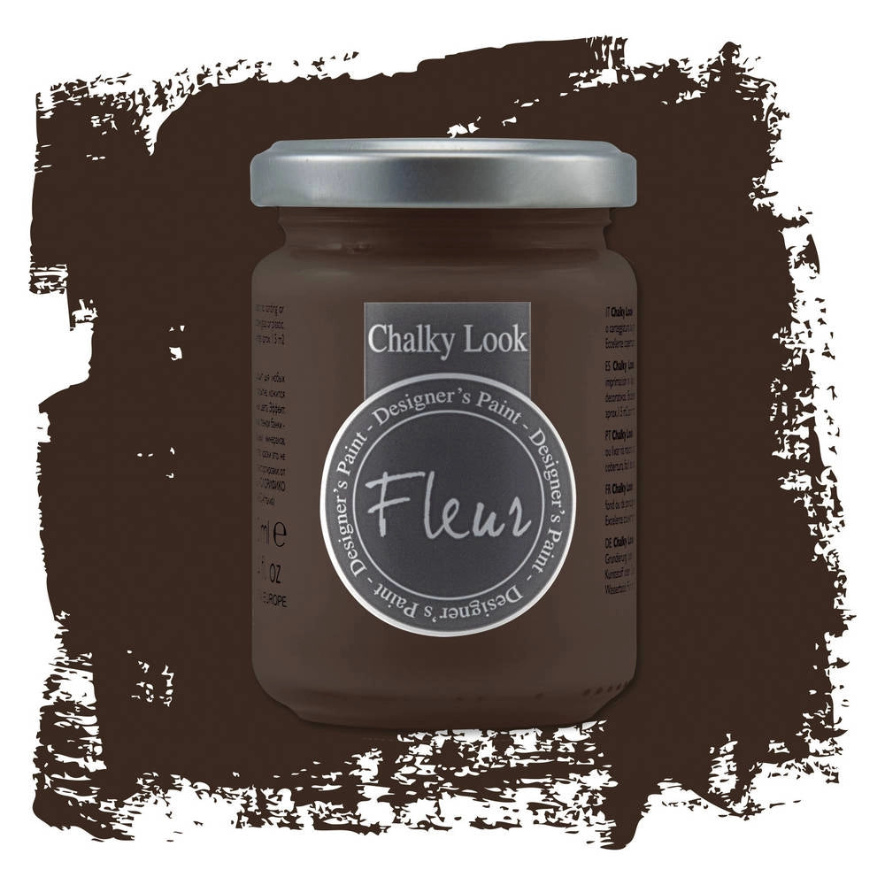 Fleur Pittura Chalky Look Colore Opaco Gessoso Shabby Legno Metallo Pareti Pelle Formato: 130 ml, Colore: Burnt Umber