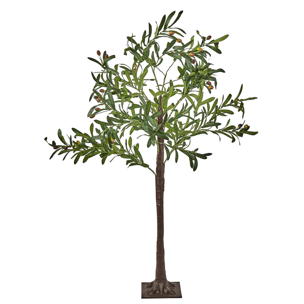 Albero di Natale artificiale in PVC verde da 120 cm con luci LED per esterni e interni in stile scandinavo