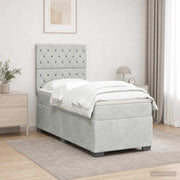 Letto box spring con materasso Grigio Chiaro 90 x 190 cm 3453542