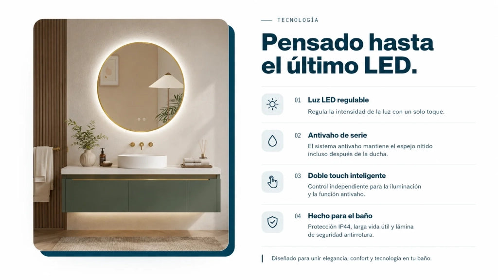 Specchio LED Line 80x70 cm vetro