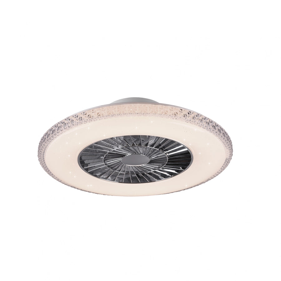 VENTILATORE E PLAFONIERA LED 60 CM EFFETTO CRISTALLO LUCE DINAMICA 40 W