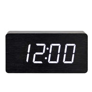 Orologio in Legno con Display LED Digitale Chiaro Nero Avizar