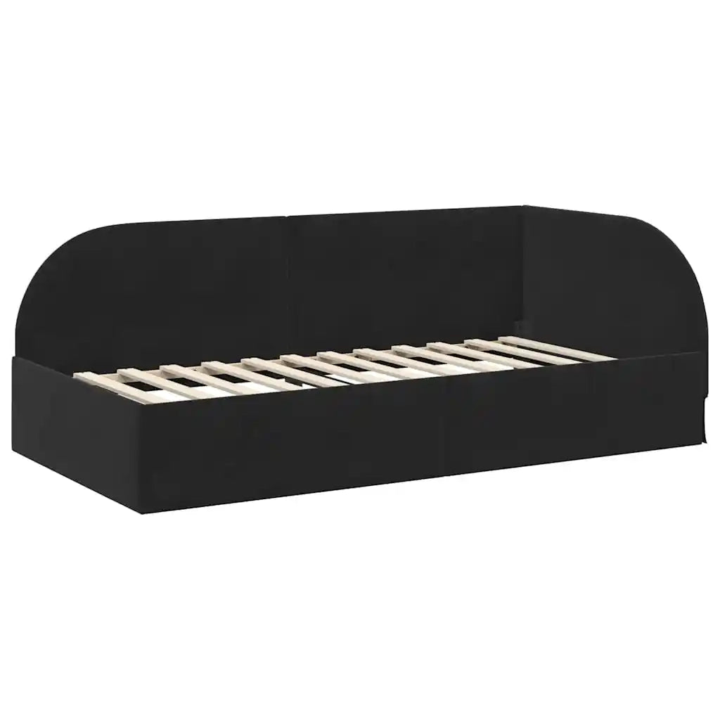 Struttura Letto Angolare con Materasso 2 pcs Nero Velluto 3394189
