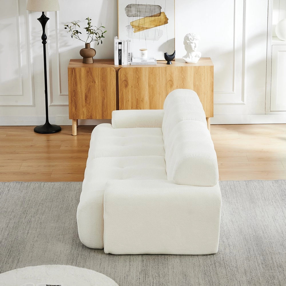 Divano 2 Posti Cloud con Braccioli Larghi ¨C Xylo ¨C Beige, Tessuto, Trapuntato