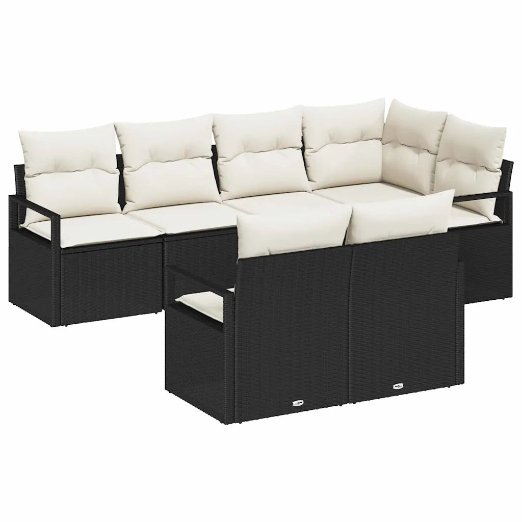 Set di divani 7 pcs Nero polyrattan 3346417