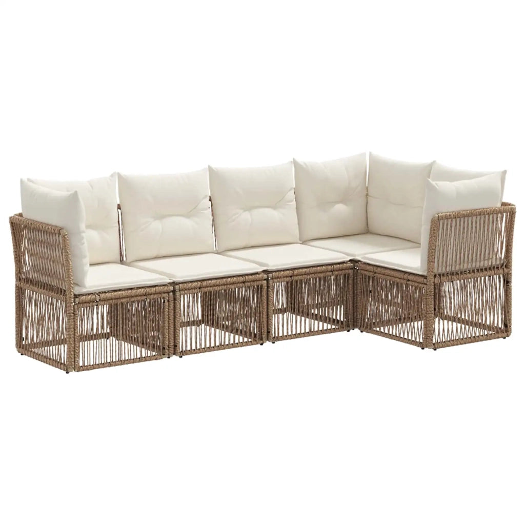 Set Divano da Giardino 5 pz Beige polyrattan 3434217