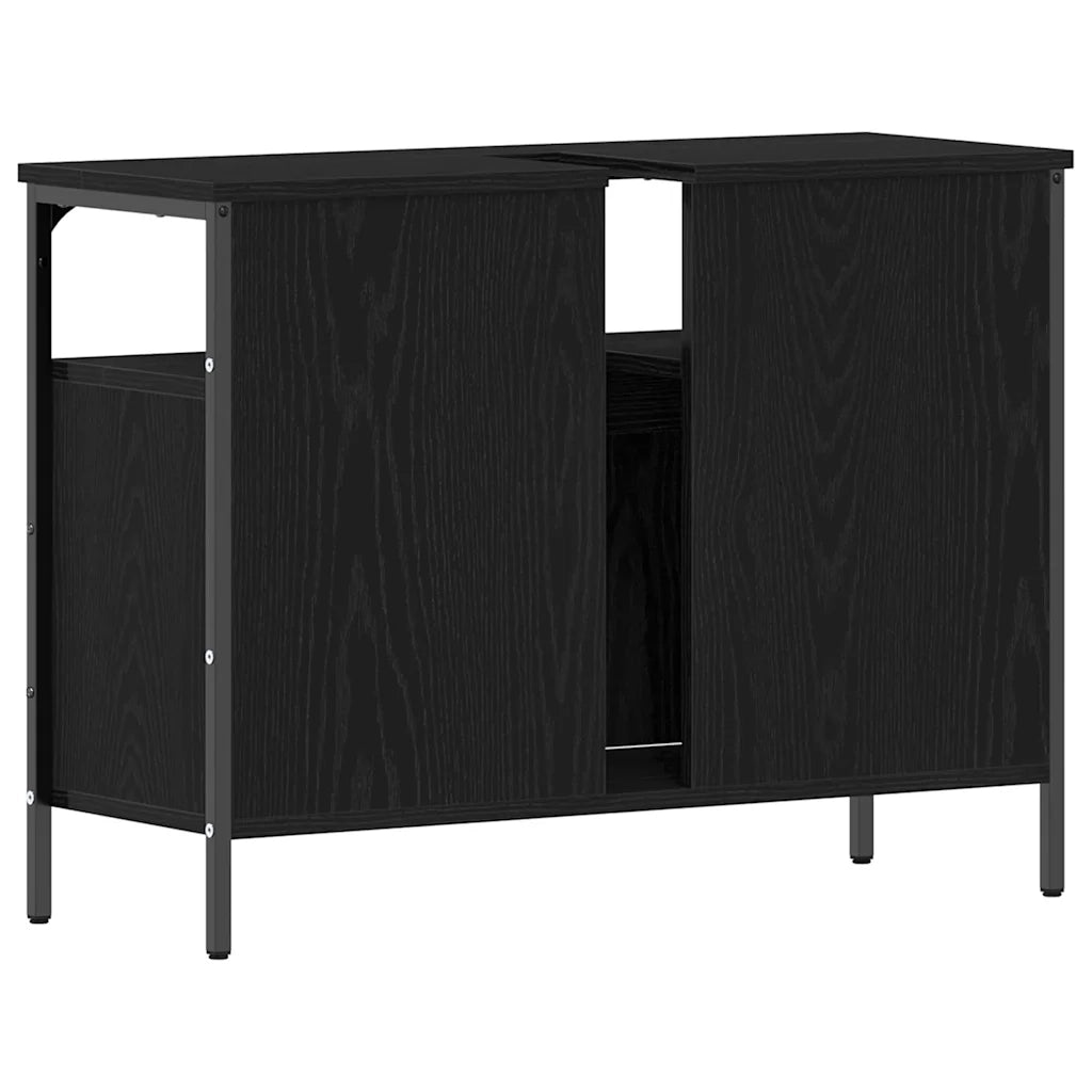 Armadio per Lavabo da Bagno Rovere nero 80 x 30 x 60 cm 862237