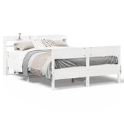 Letto matrimoniale | Letto per adulti | Letto senza Materasso Bianco 140x200 cm Legno Massello di Pino