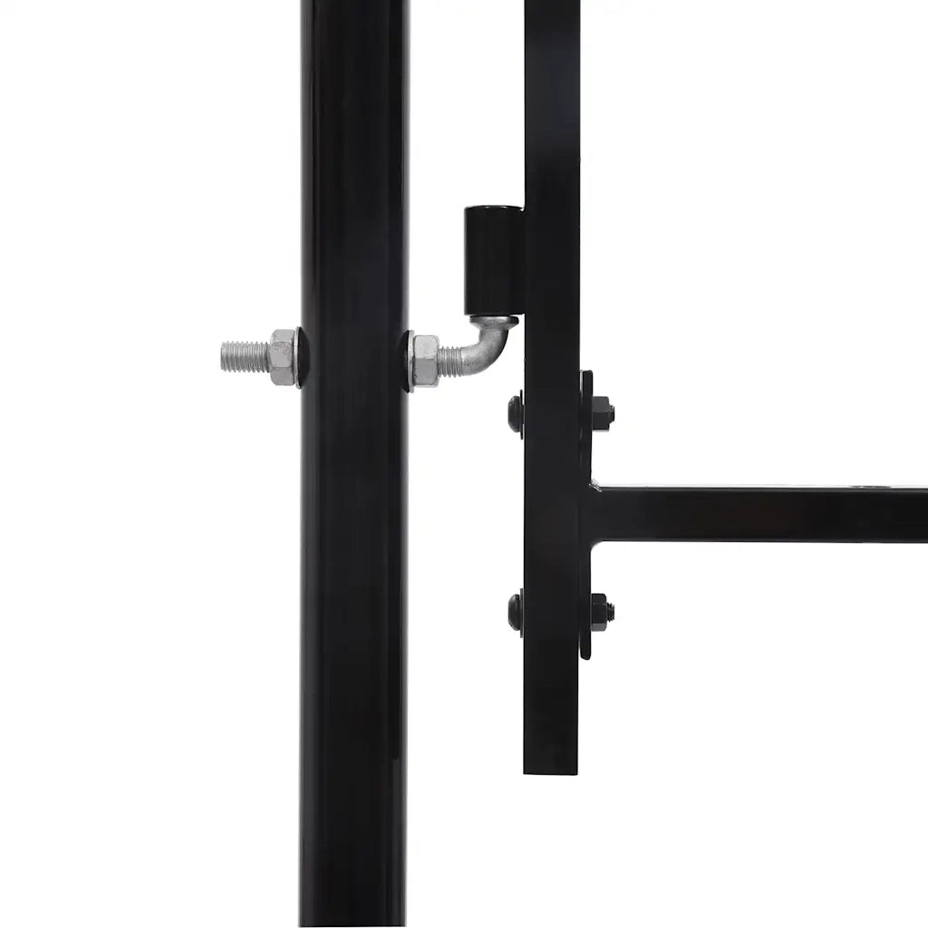 Cancello da Giardino Woerden in acciaio 1,25x4 m Nero 144363