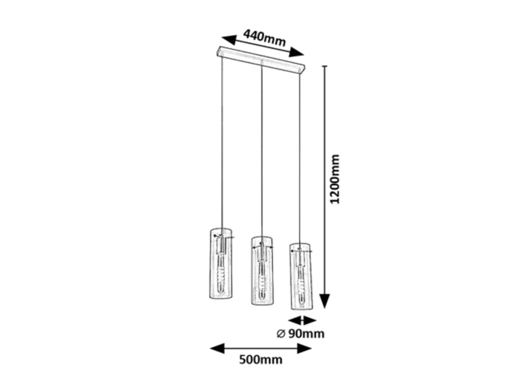 Lampada a sospensione Rabalux Acantha nera 3xE27 120cm