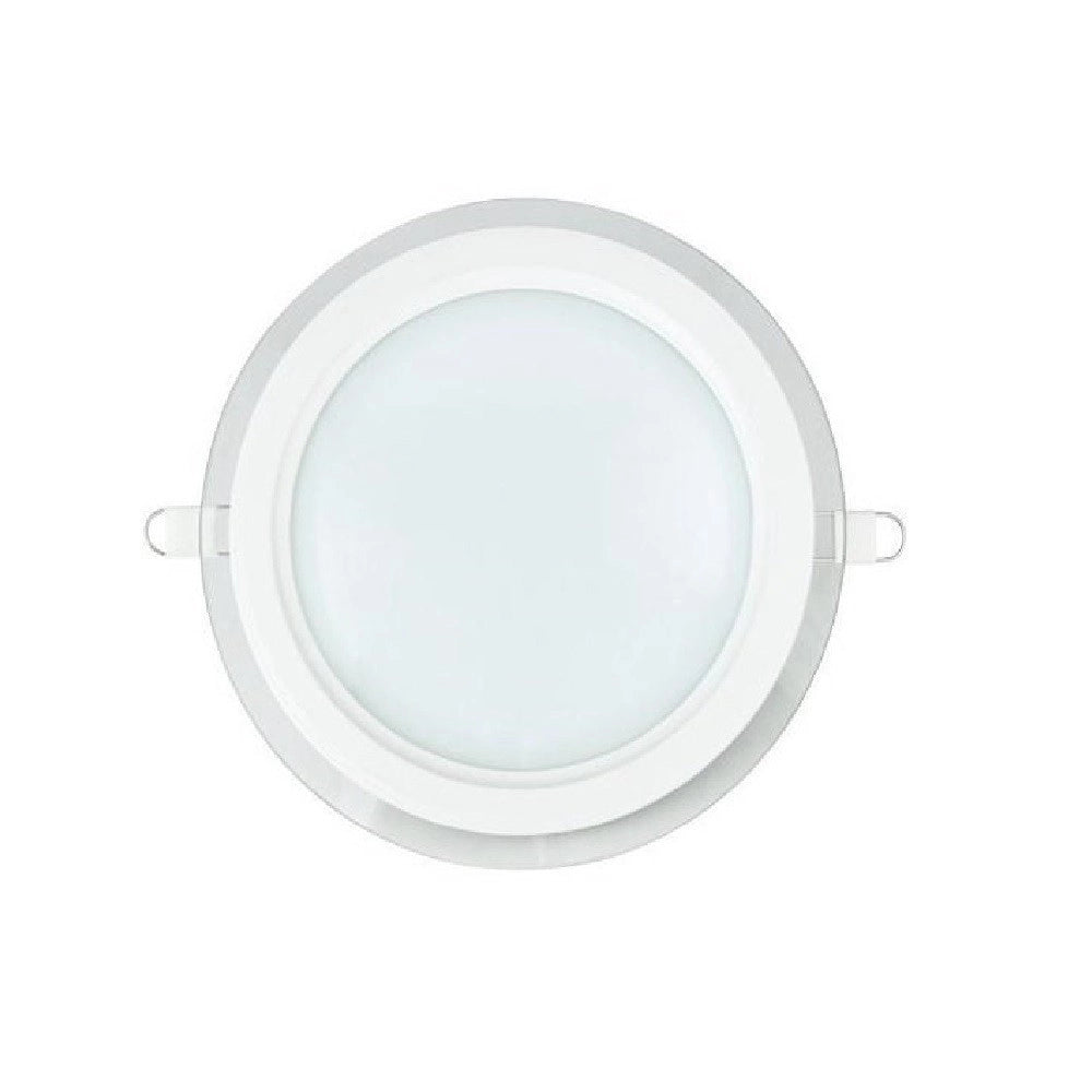 Trade Shop - Faretto Led Tondo Da Incasso Bianco In Vetro Trasparente Da 12w Luce Bianco -