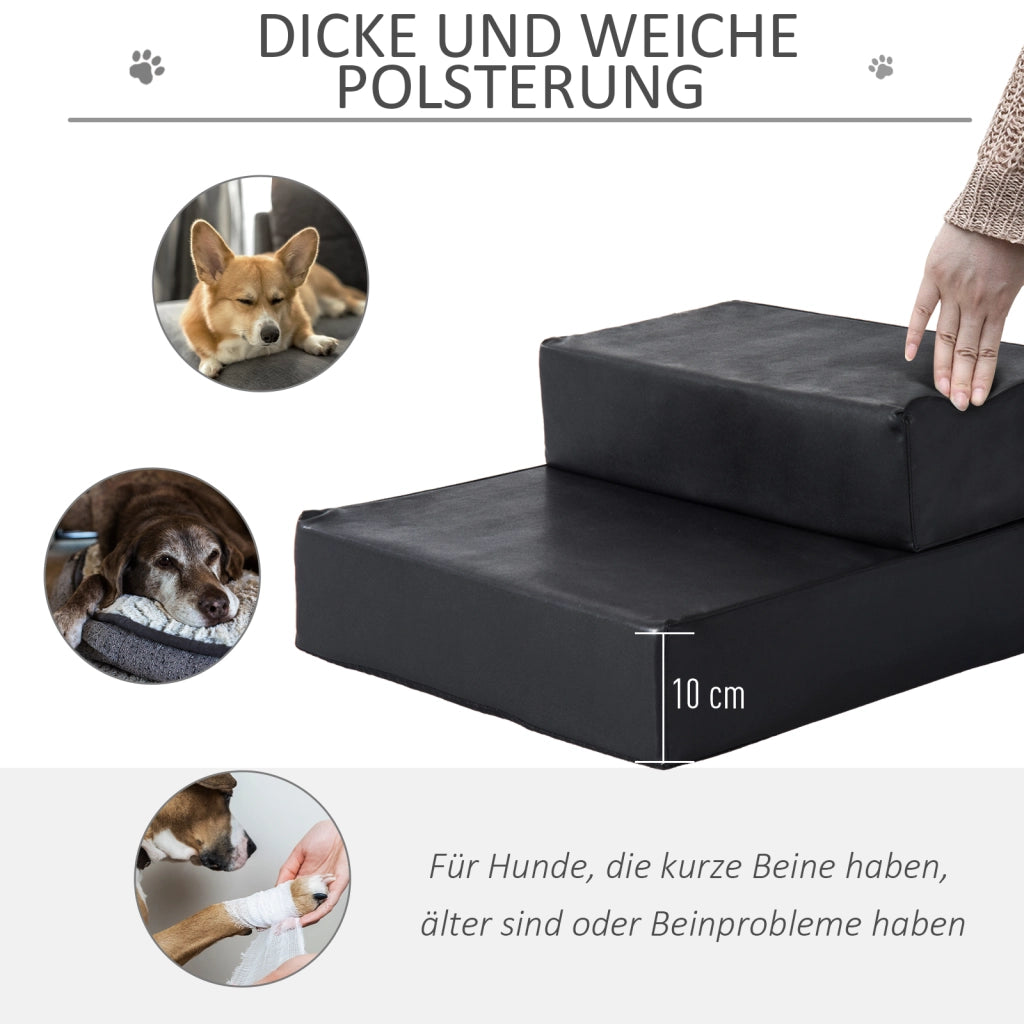 Scaletta per animali domestici pieghevole 2 gradini ¨C Xylo ¨C Nero 20 cm per cani e gatti
