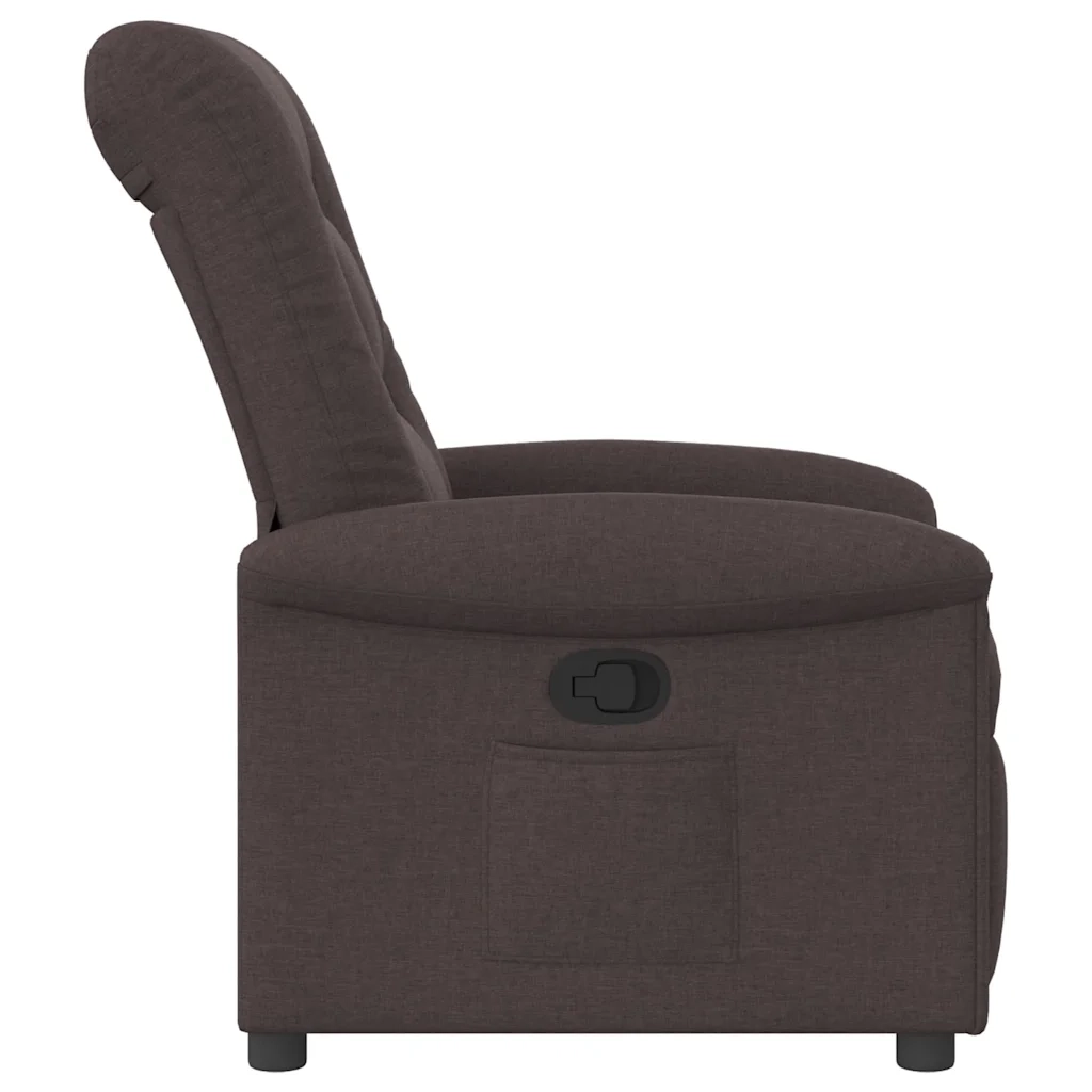Poltrona Reclinabile Marrone Scuro in Tessuto 4015621