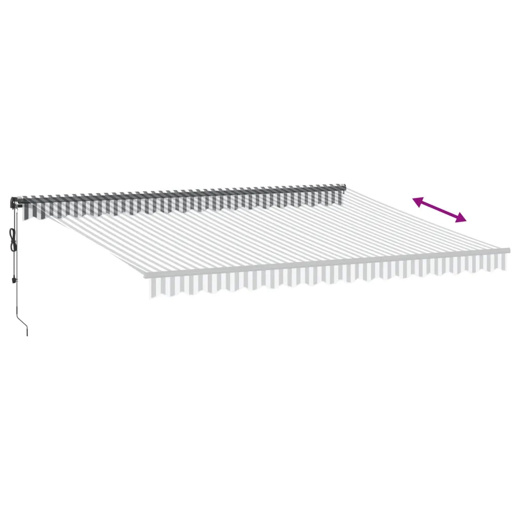 Tenda Retrattile Automatica LED Antracite e Bianco 450x350 cm