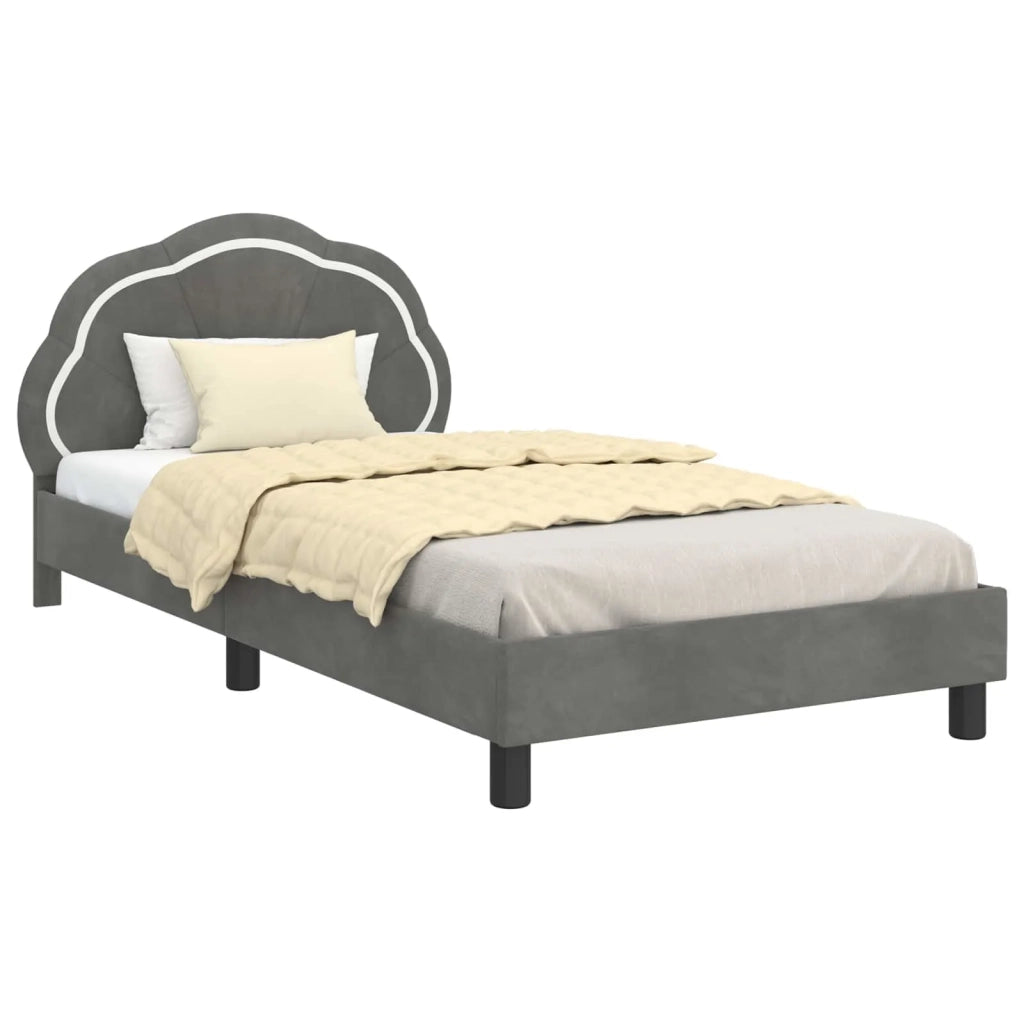 Struttura letto bambini con testata-Giroletto per bambini Grigio Scuro 90 x 190 cm 456710