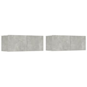 Mobili TV 2 pz-Credenza TV-Console TV Grigio Cemento 80x30x30 cm in Legno Multistrato