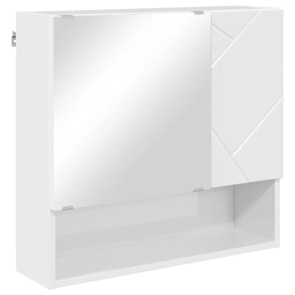 Set di mobili per il bagno con cassetto 4 pcs Bianco Lucido