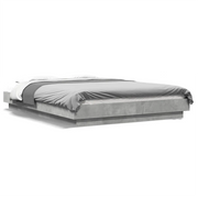 Letto matrimoniale | Letto per adulti | Giroletto Grigio Cemento 120x200 cm in Legno Multistrato