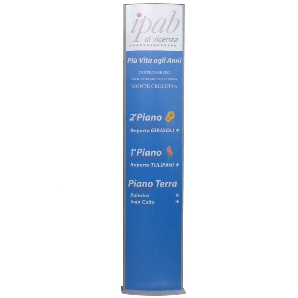 Totem bifacciale per interni con STAMPA - 70 x 250