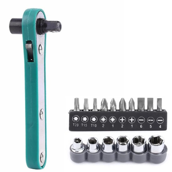 Set di chiavi a gancio 1/4 pollici - Inclusi 6 punterelli e 10 viti - Acciaio duraturo - Facile da utilizzare - Ideale per il lavoro di montaggio